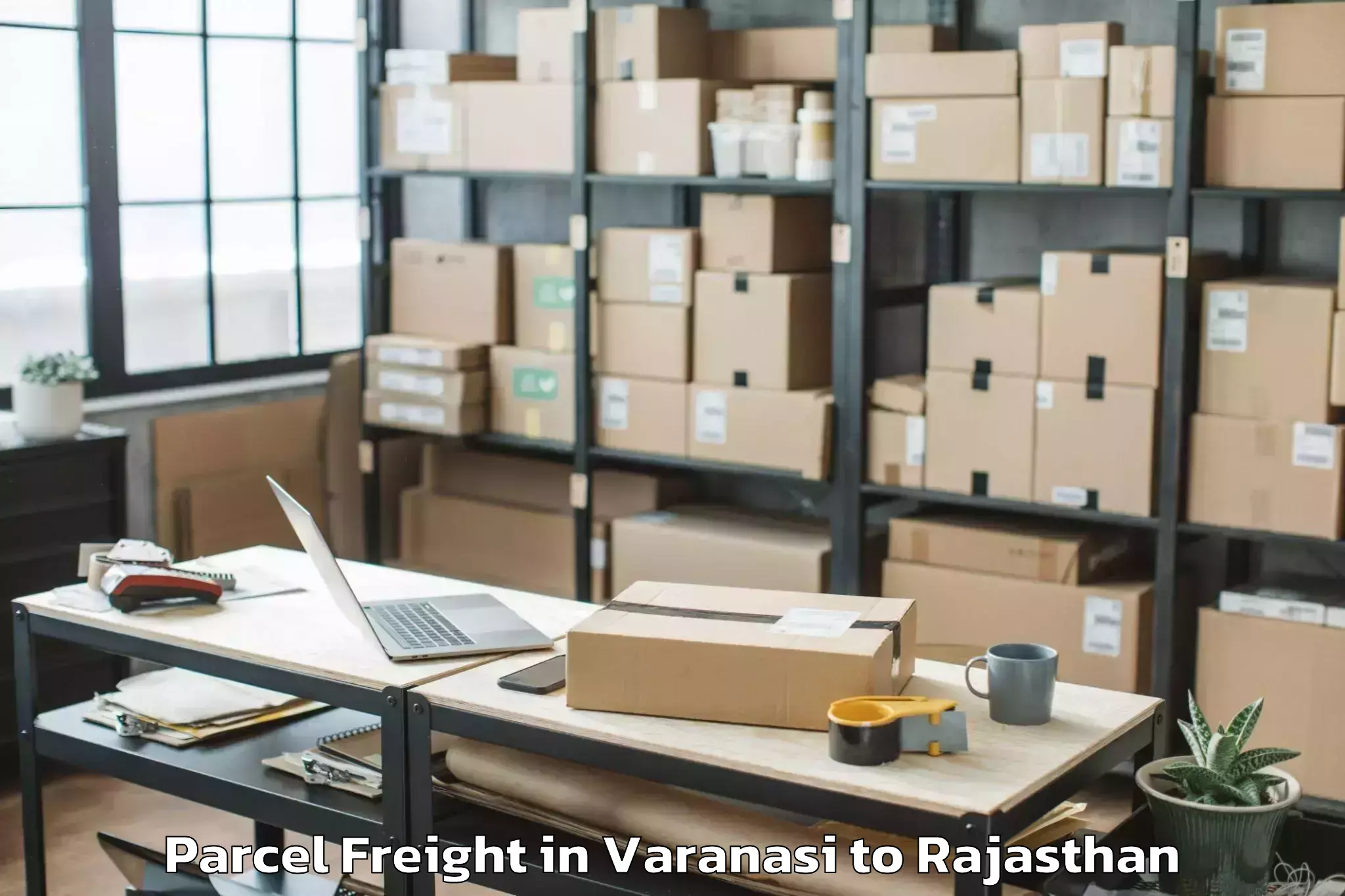 Book Your Varanasi to Sangam University Bhilwara Parcel Freight Today